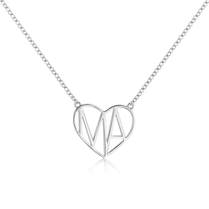 Mama Hollow Heart Minimal Necklace