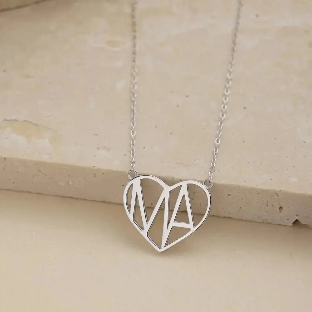 Mama Hollow Heart Minimal Necklace