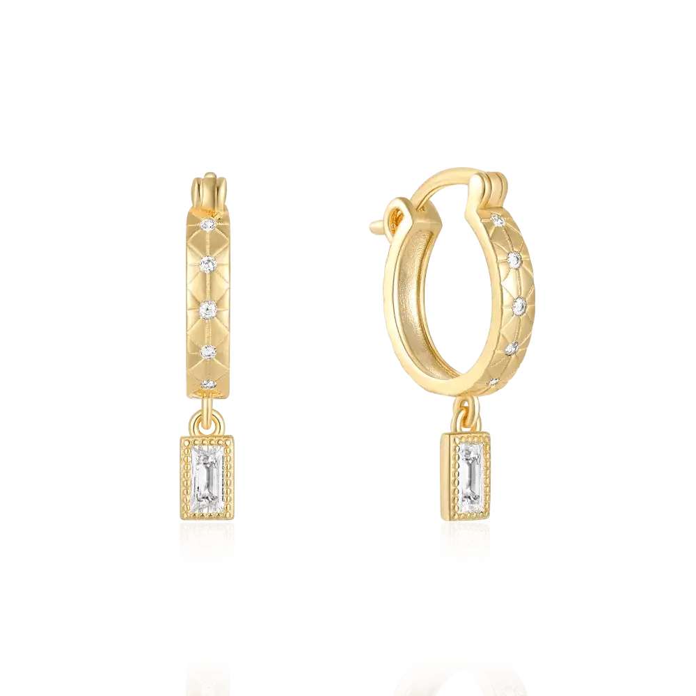 Medium Colourful Drop Gold Hoops