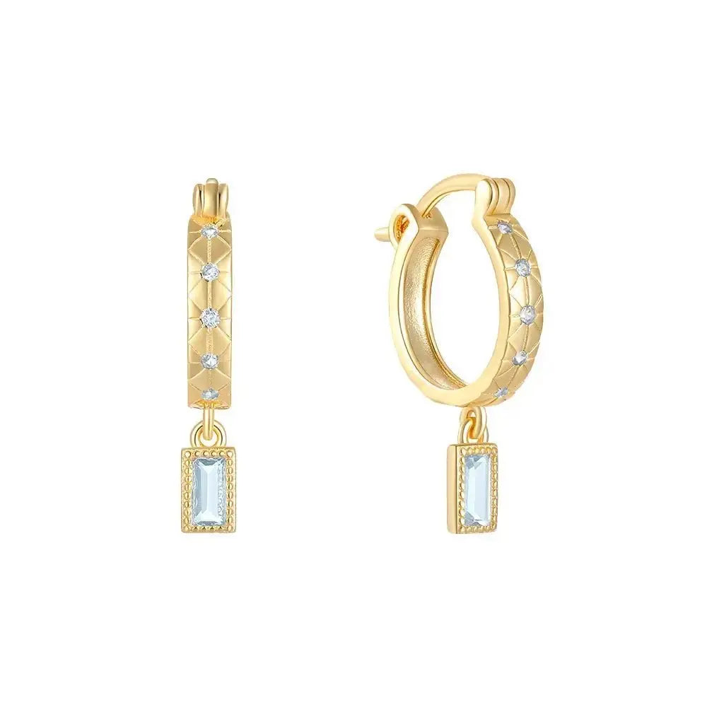 Medium Colourful Drop Gold Hoops