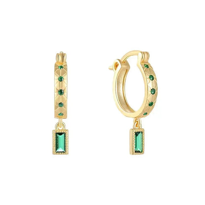 Medium Colourful Drop Gold Hoops