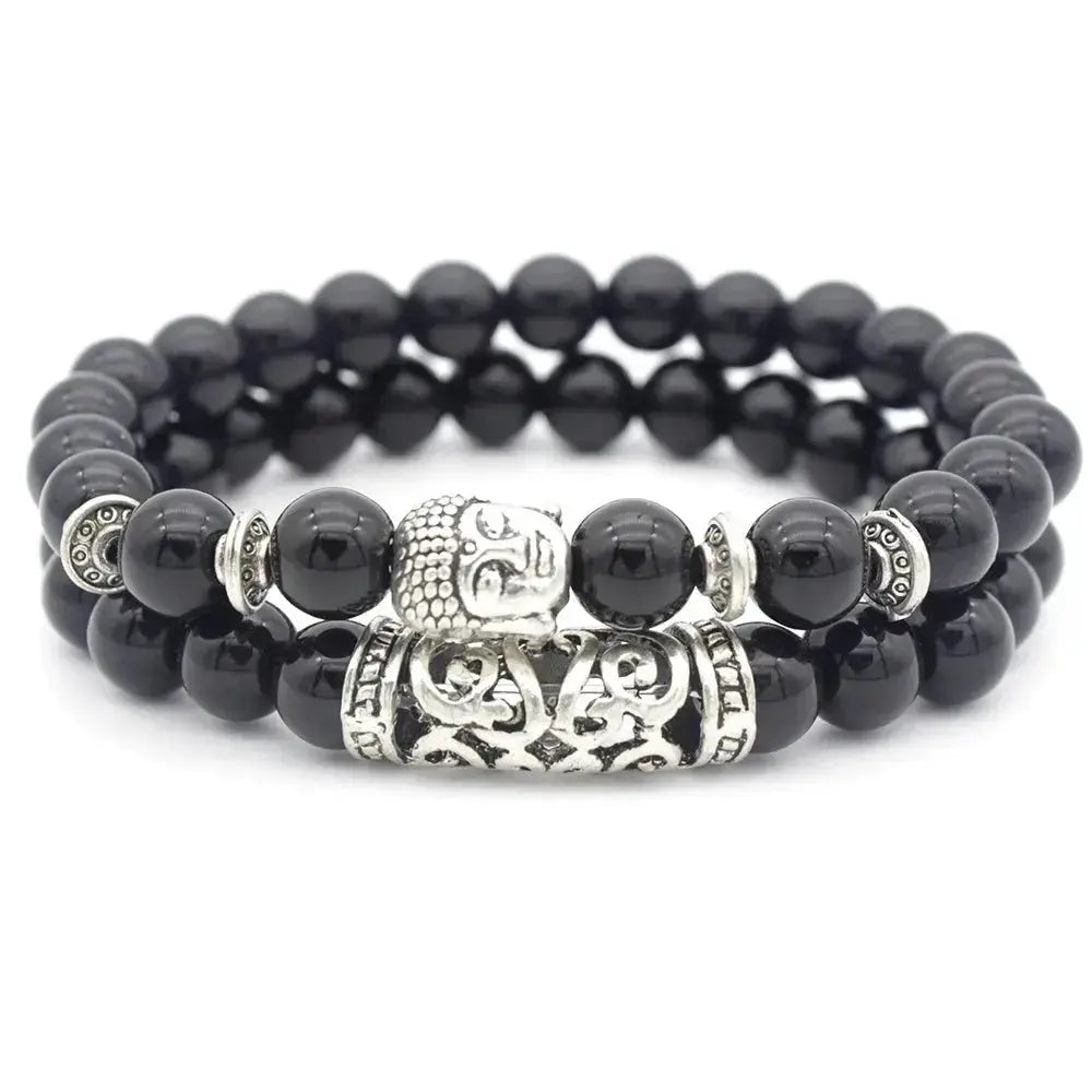 Men's Lava Stone Buddha Beads Bracele