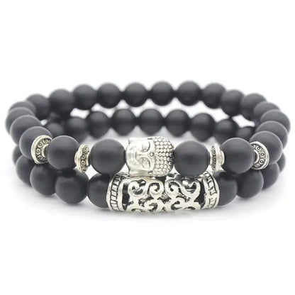 Men's Lava Stone Buddha Beads Bracele