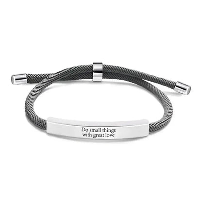 Milan Rope Engraved Bar Bracelet