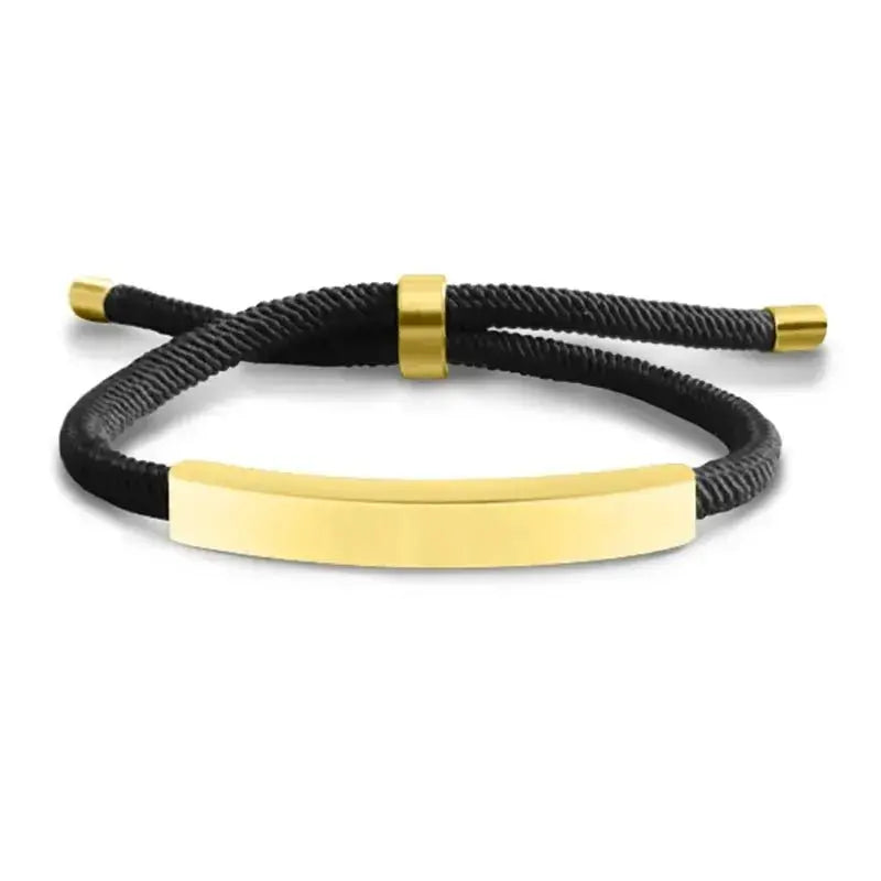 Milan Rope Engraved Bar Bracelet