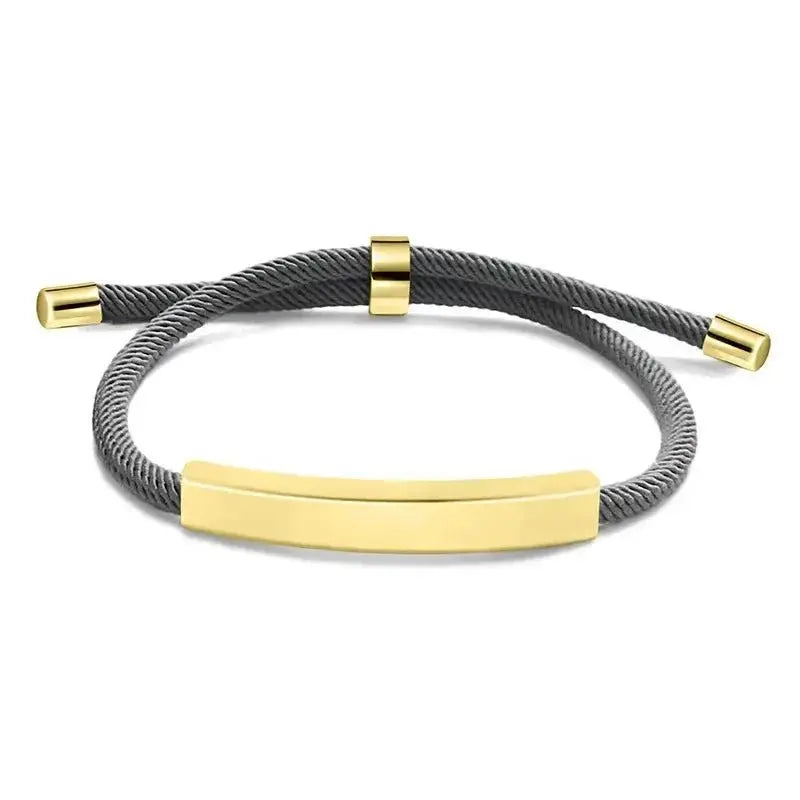 Milan Rope Engraved Bar Bracelet