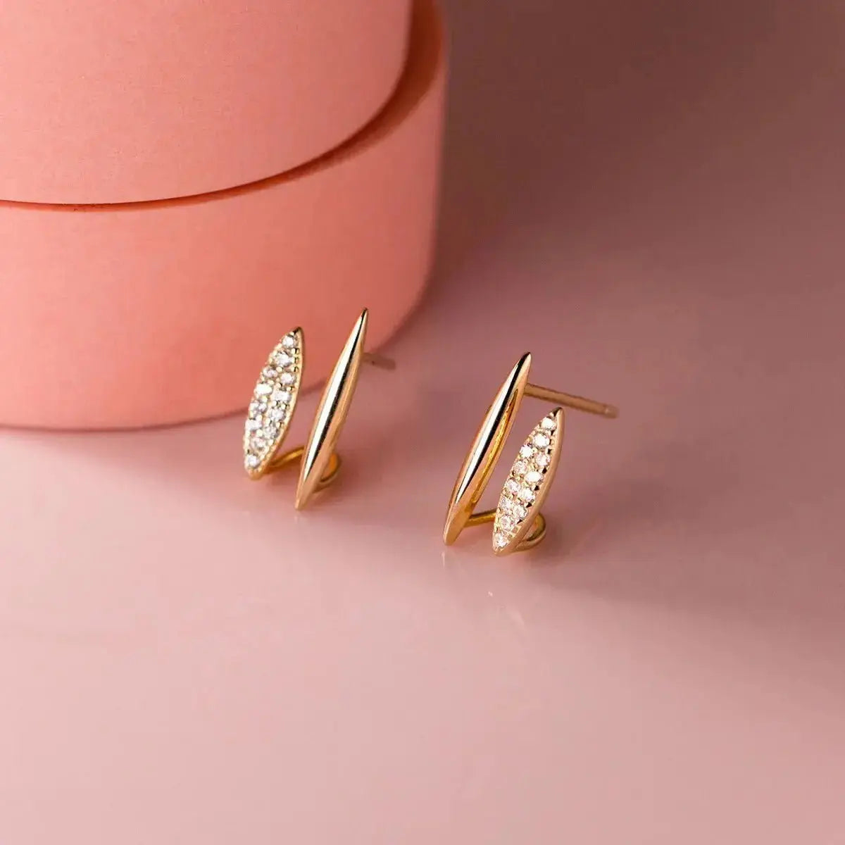 Modern Geometric Double Claw Stud Earrings shop name