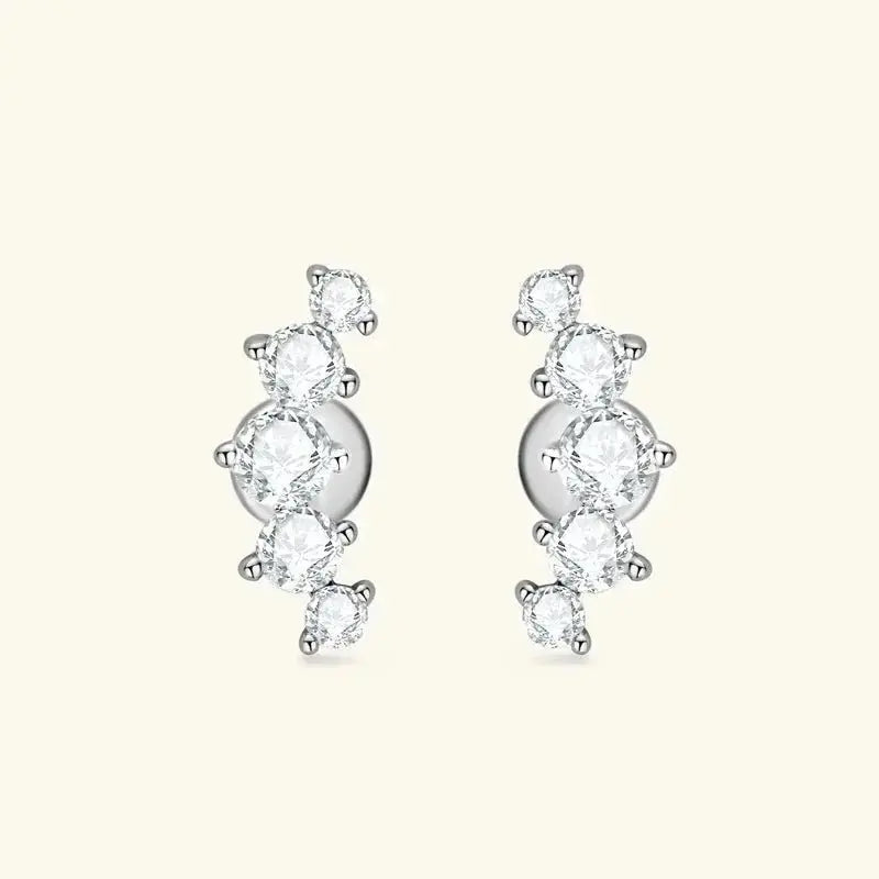 Moissanite Diamond Earrings Stud Climbers