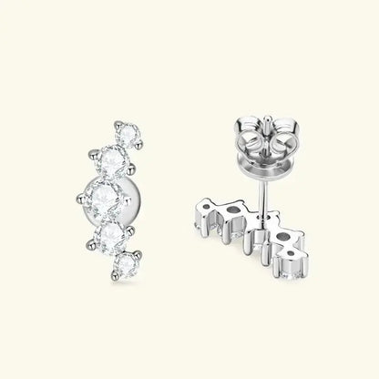 Moissanite Diamond Earrings Stud Climbers