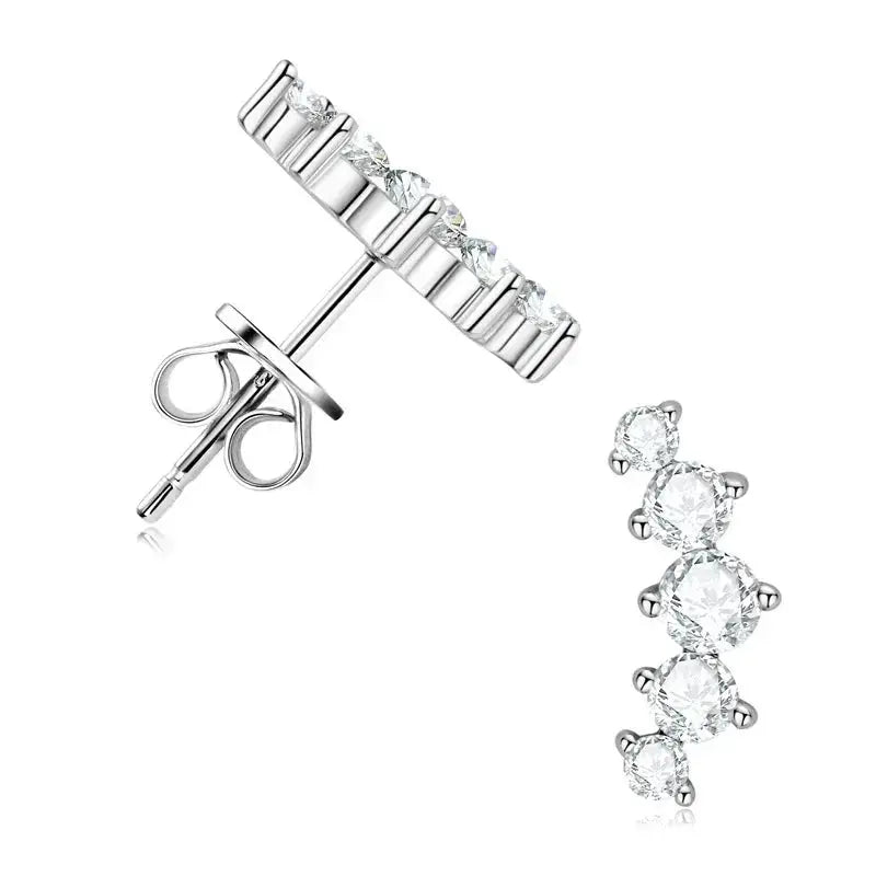 Moissanite Diamond Earrings Stud Climbers