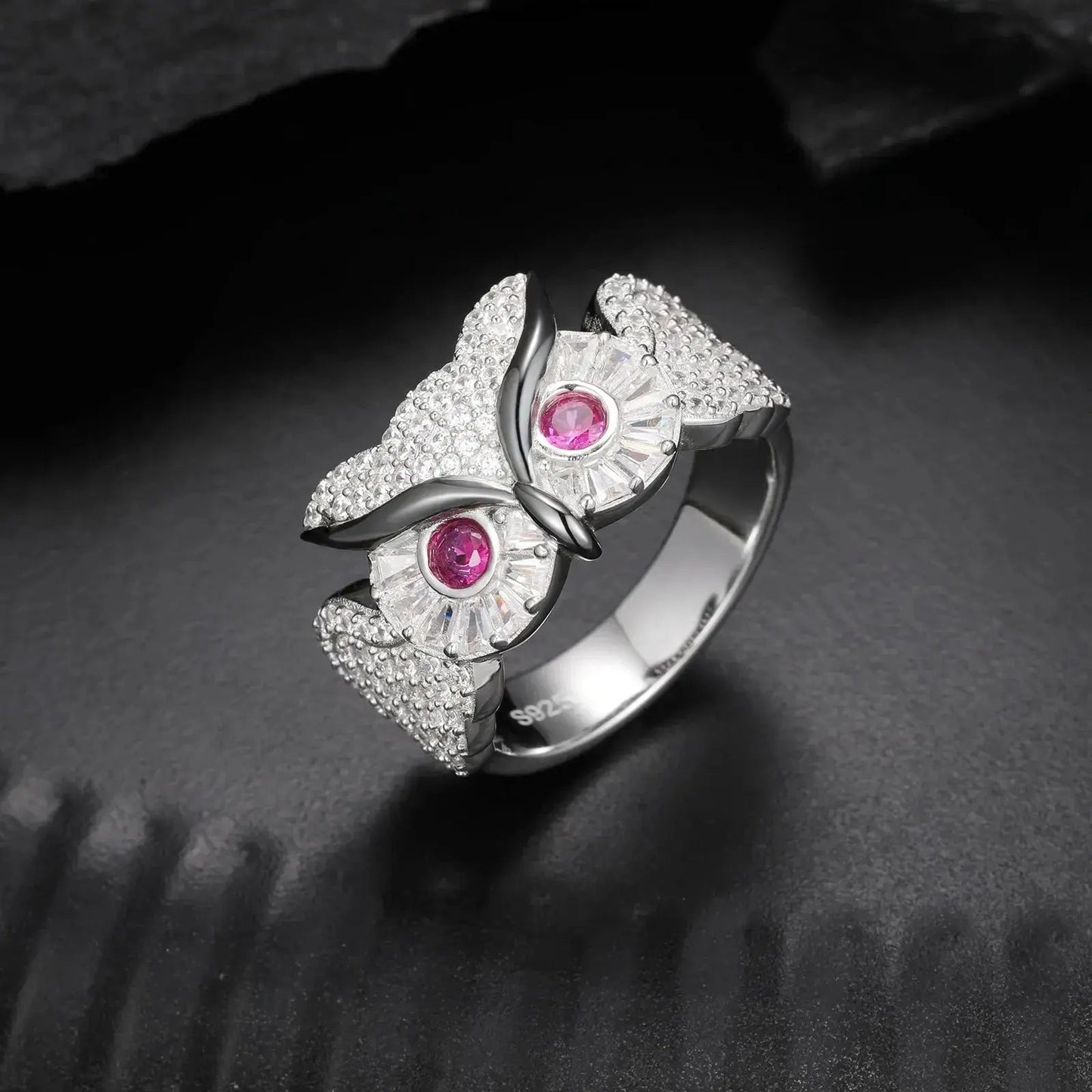 Moissanite Iced Out Owl Ring Unisex shop name