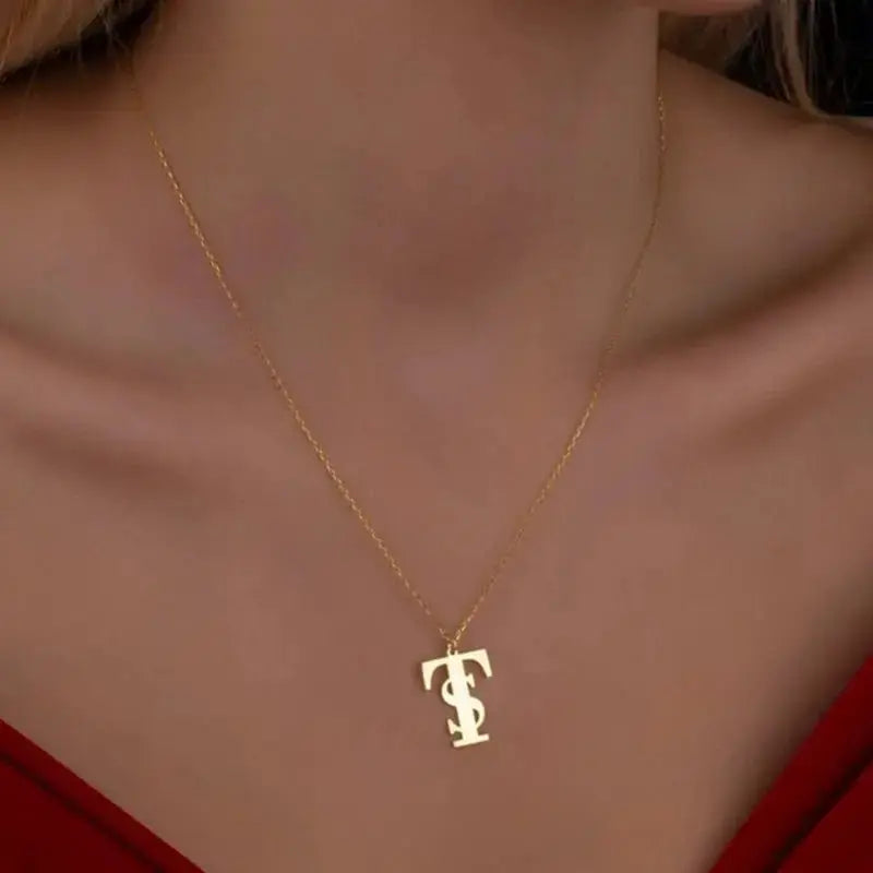 Monogram of Two Initials Pendant Necklace