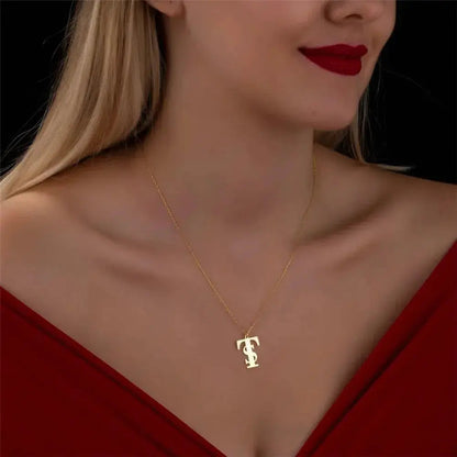 Monogram of Two Initials Pendant Necklace