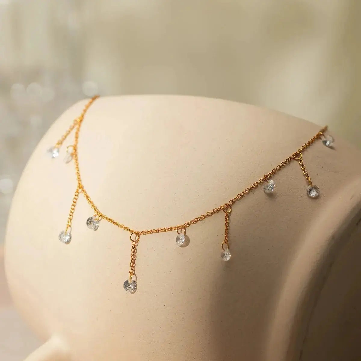 Multilayer drop crystal Choker shop name