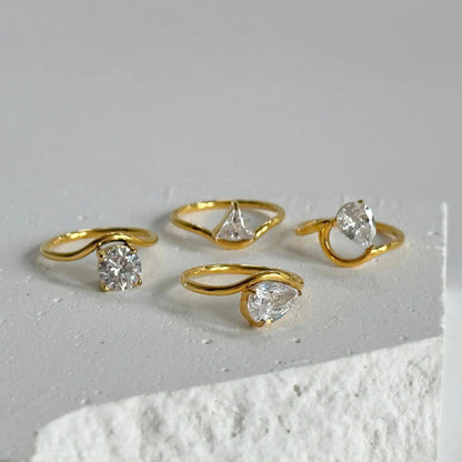 New Fashion Geometric Cut Rings