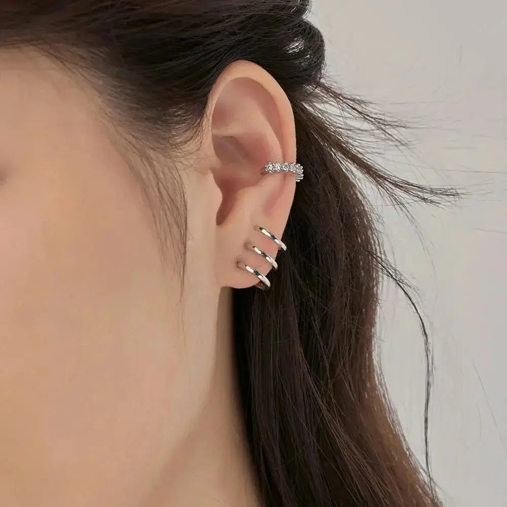 New Style Triple Claw Silver Earring