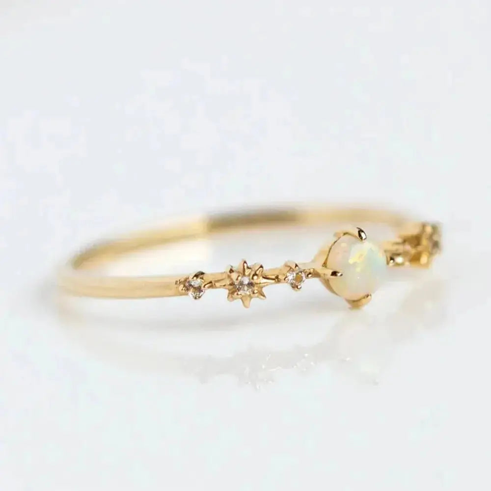 Opal Star Minimalistic Ring