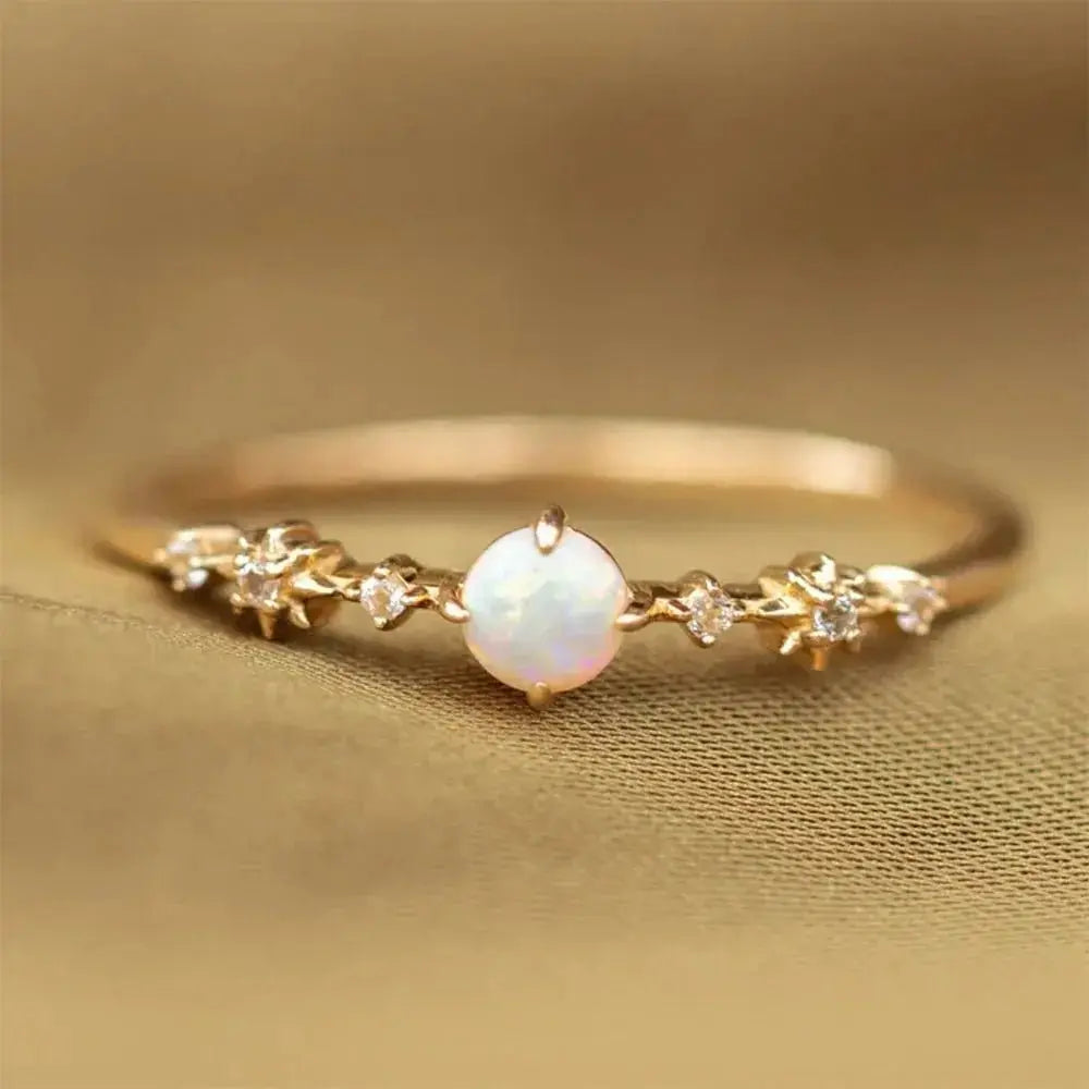 Opal Star Minimalistic Ring