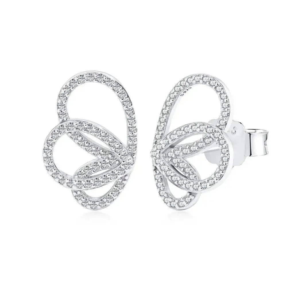 Pave Hollow Butterfly Wings Earrings