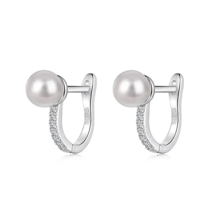 Pearl and Silver English Lock Hoop Earrings shop name