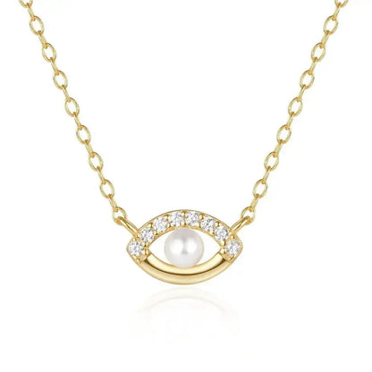 Pearl eye pendant necklaces for women