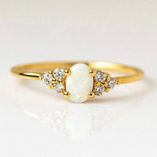 Queen Opal Eye Gold Ring