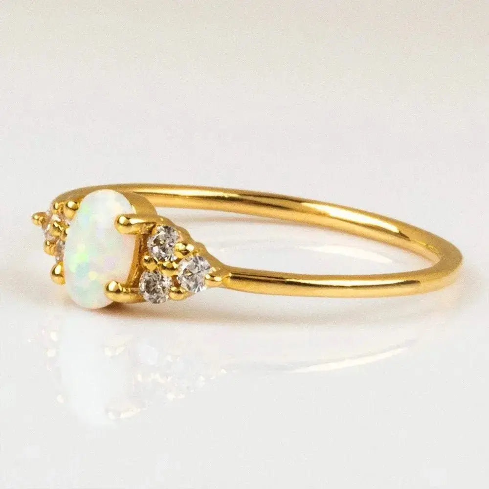 Queen Opal Eye Gold Ring