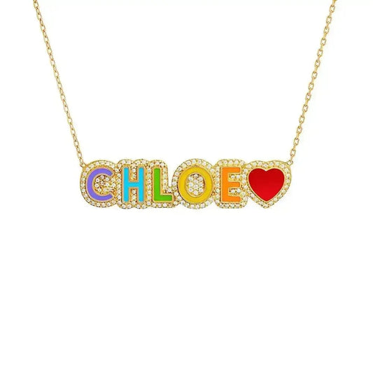 Rainbow custom Name Necklace