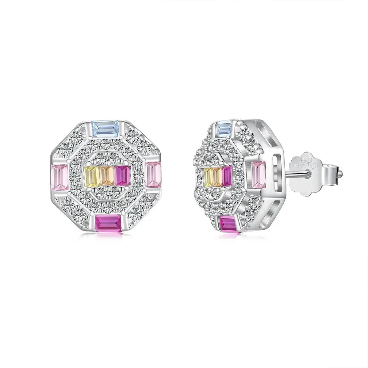 Rainbow Octagon Dress up Stud Earring shop name