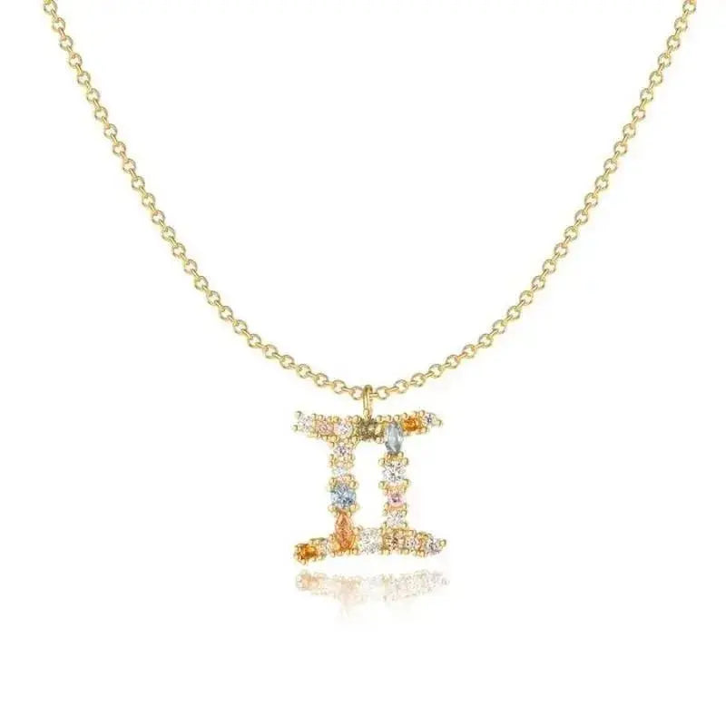 Rainbow Zodiac Necklace in Gold shop name