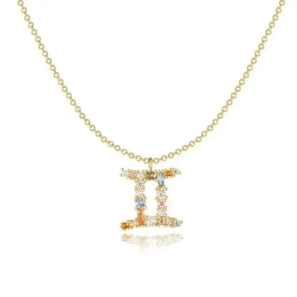 Rainbow Zodiac Necklace in Gold shop name