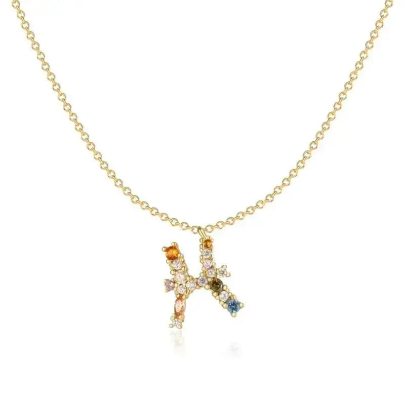 Rainbow Zodiac Necklace in Gold shop name