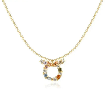 Rainbow Zodiac Necklace in Gold shop name