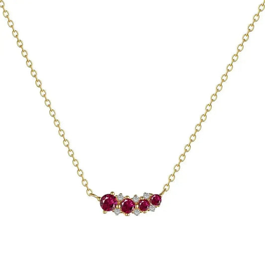 Red Ruby accent zircon Necklace