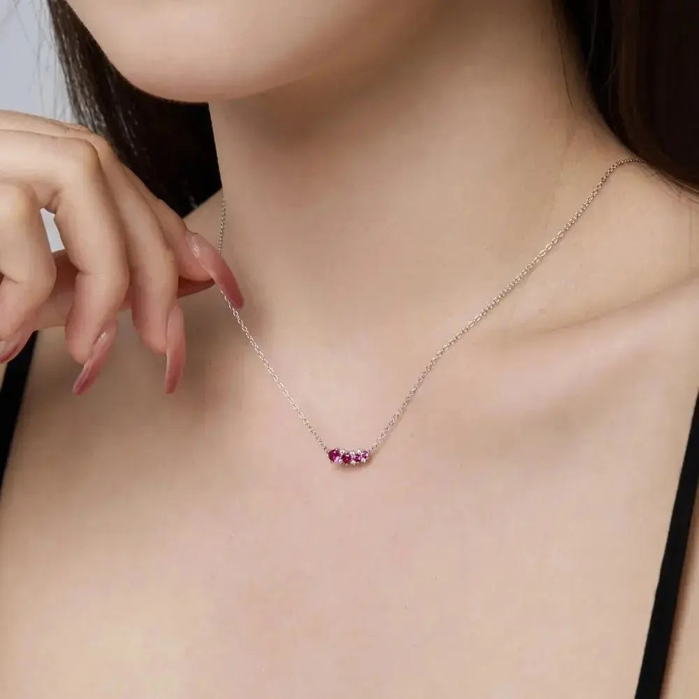 Red Ruby accent zircon Necklace