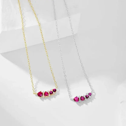 Red Ruby accent zircon Necklace