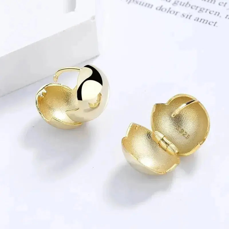 Round Big Ball Shiny Minimalist Hoop Earrings shop name