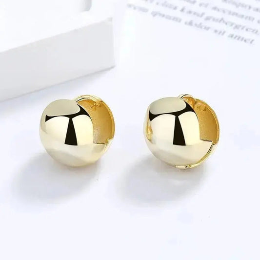 Round Big Ball Shiny Minimalist Hoop Earrings shop name