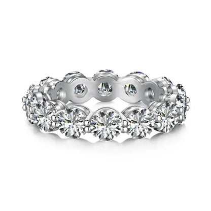 Round Radiant Eternity Ring Full Paved