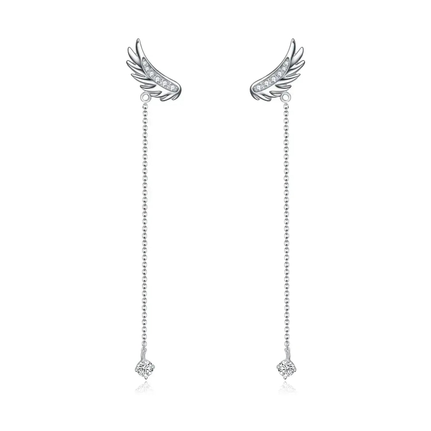 Silver Angel of the Dangle Earrings