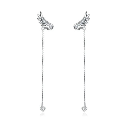 Silver Angel of the Dangle Earrings