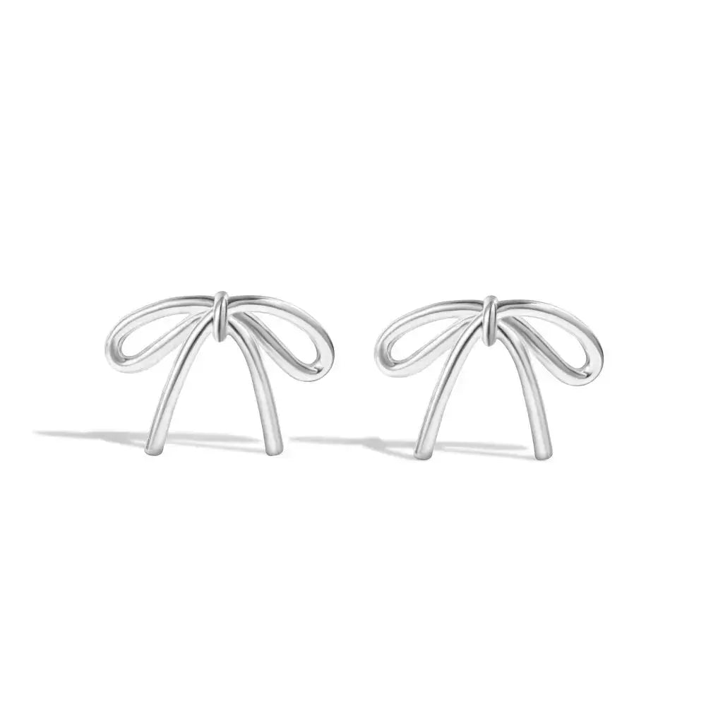 Silver Bow Stud Earrings shop name