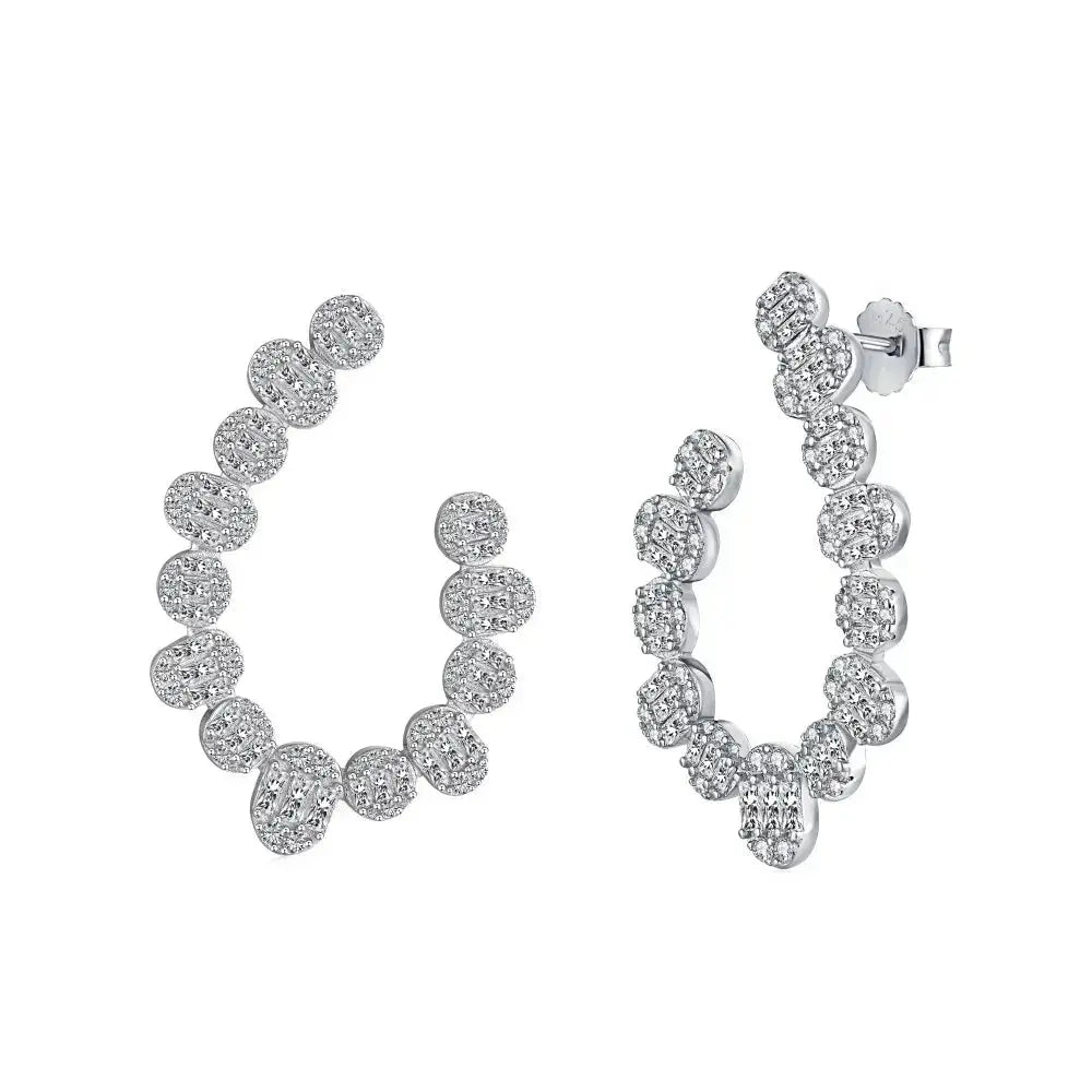 Silver Crystal Statement Earrings shop name