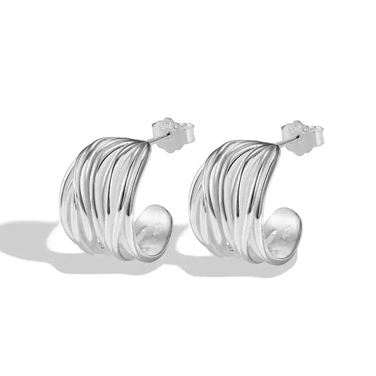 Silver Dome Chunky Earrings shop name