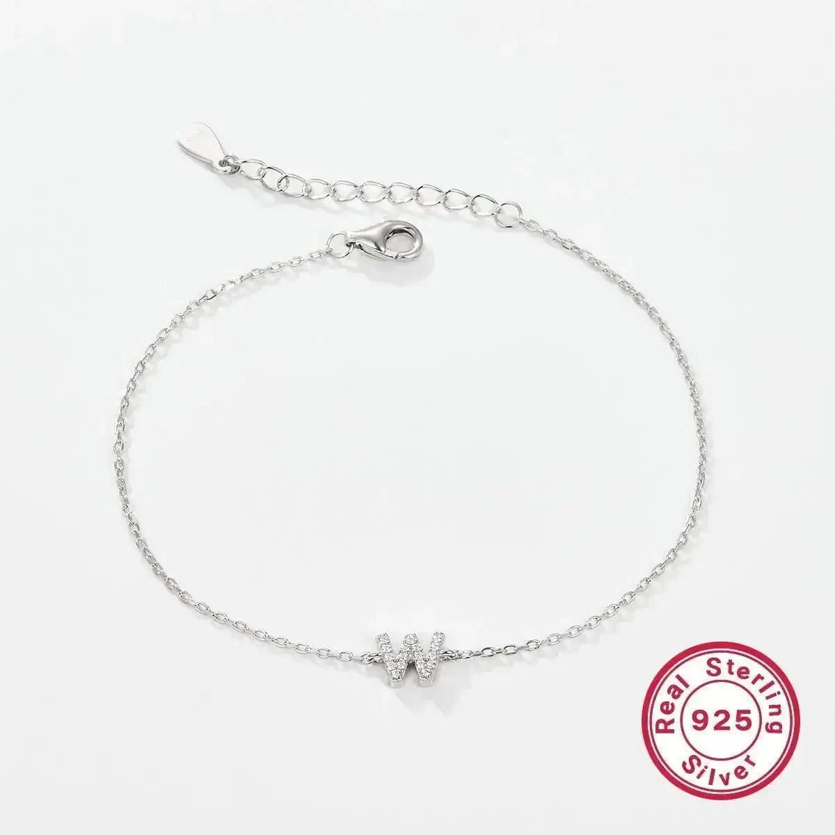 Silver Letter Charm Bracelet