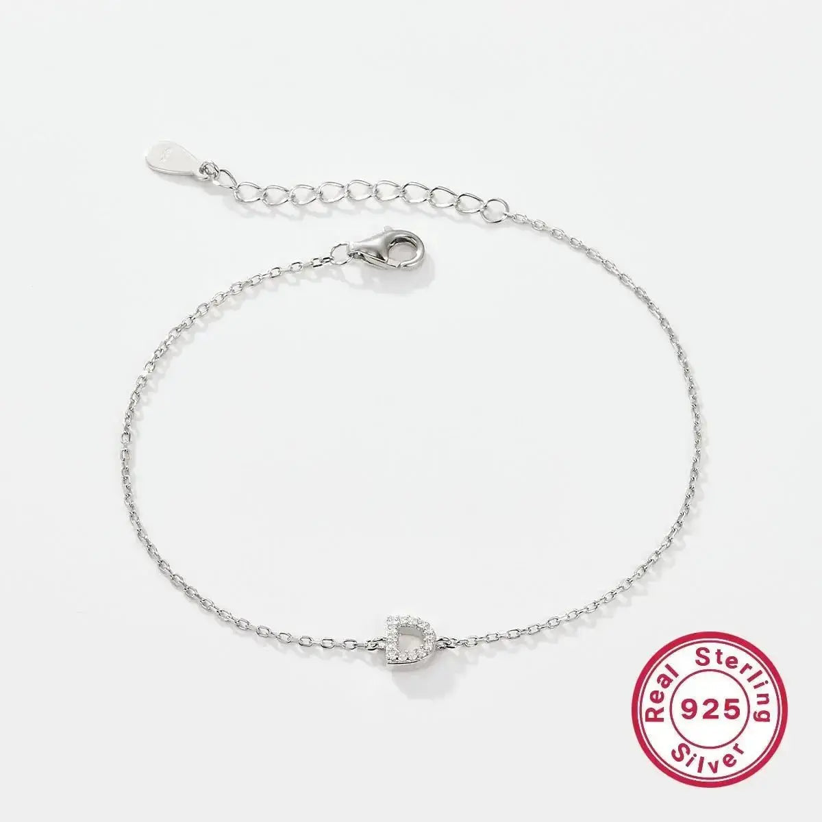 Silver Letter Charm Bracelet