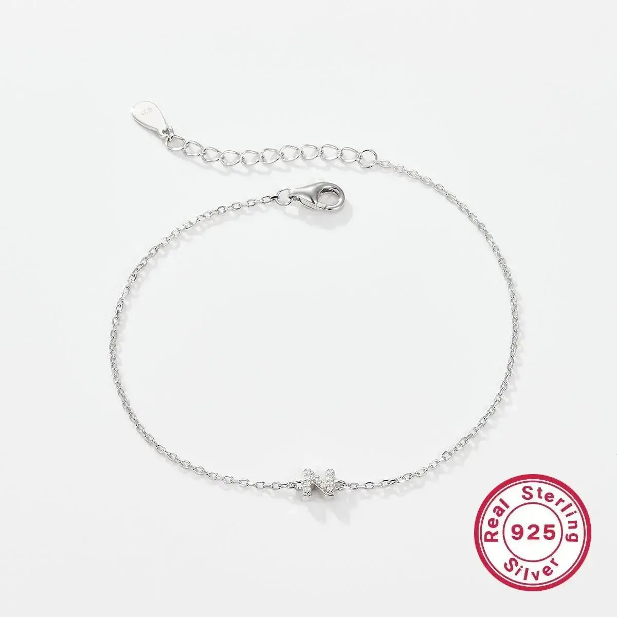 Silver Letter Charm Bracelet