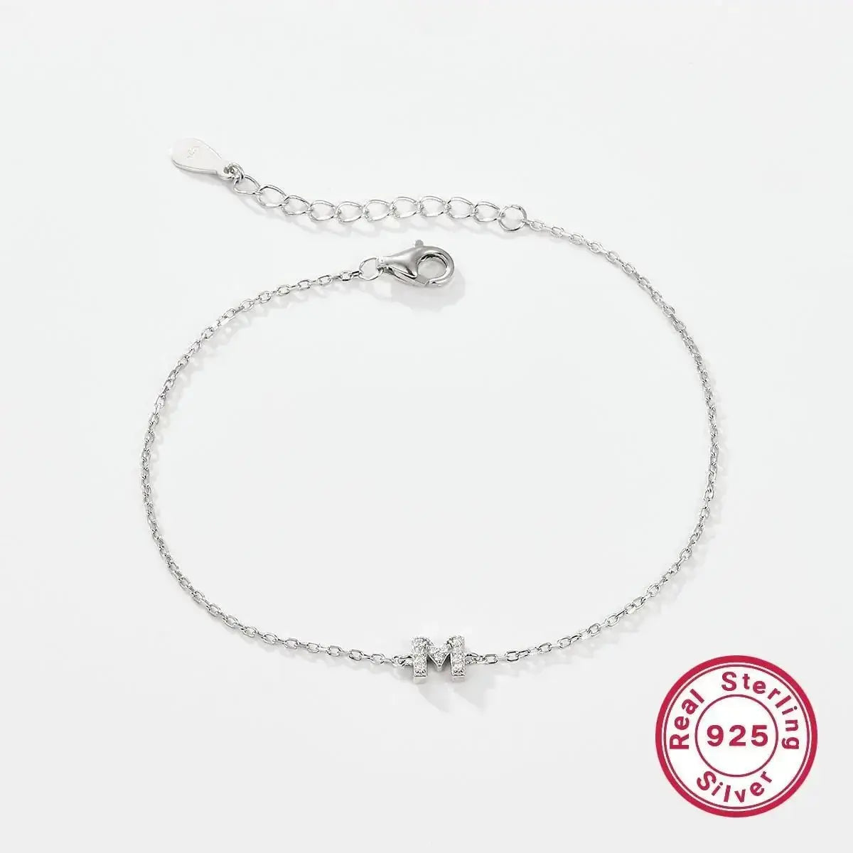 Silver Letter Charm Bracelet