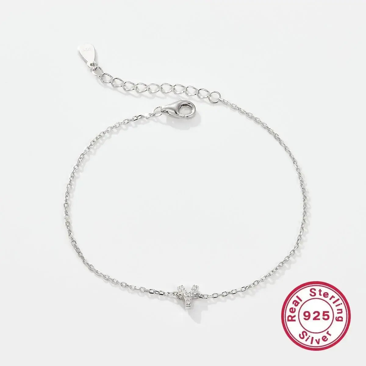 Silver Letter Charm Bracelet