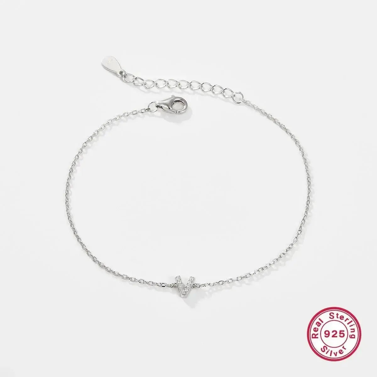 Silver Letter Charm Bracelet